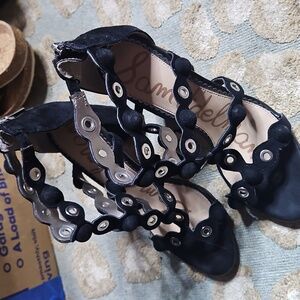 Sam Edelman Women's Yuli Heeled Sandal Back Zipper Black Size 6.5